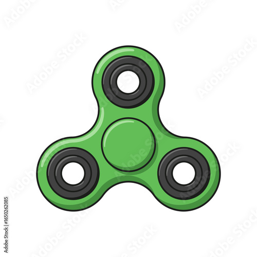 Green Fidget Spinner Vector Illustration