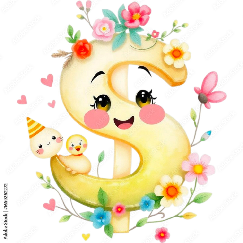 Fototapeta premium easter bunny with flowers