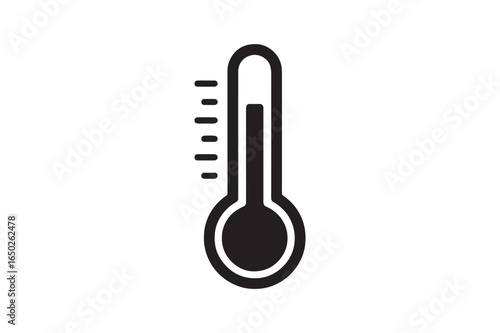 Thermometer silhouette vector art illustration on white background