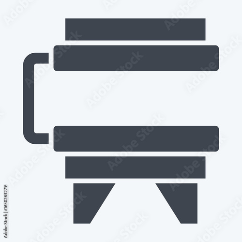Icon Solarium. related to Spf and Sun symbol. glyph style. design editable