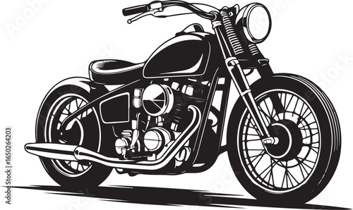 Classic motorcycle ready for adventure and speed