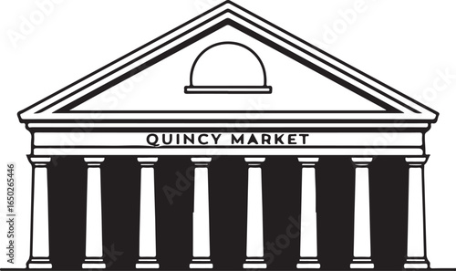 Historic Quincy Market building iconic landmark facade