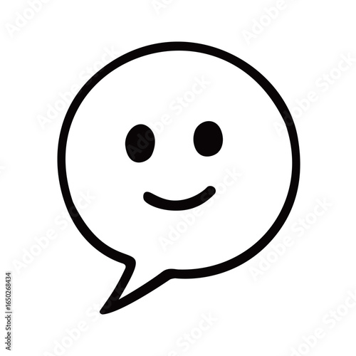 シンプルな顔のふきだし漫符イラスト