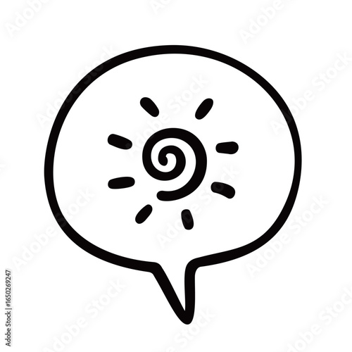 シンプルな太陽のふきだし漫符イラスト