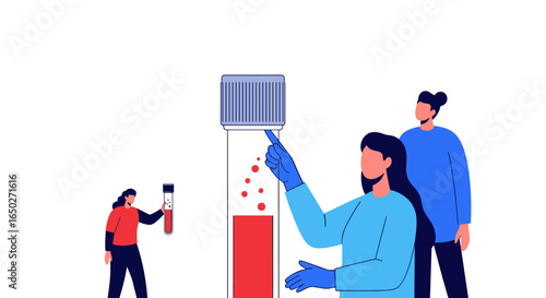 Scientists analyze blood samples for medical research breakthroughs and diagnostics