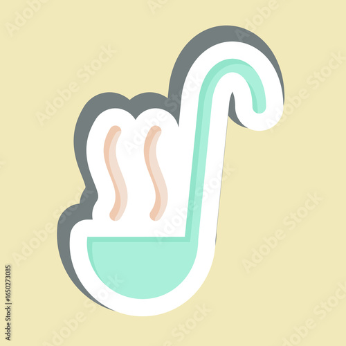 Sticker Ladle. related to Kitchen Utensils symbol. design editable