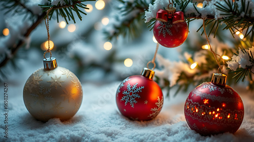 vintage balls s year new toy celebrate background snow painfully ornament holiday decorate phosphorescence pine fir illustration magic pattern season frost texture old time ornate spruce chill tree