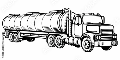 fuel tanker truck sketch illustration