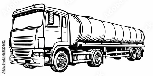 fuel tanker truck line art
