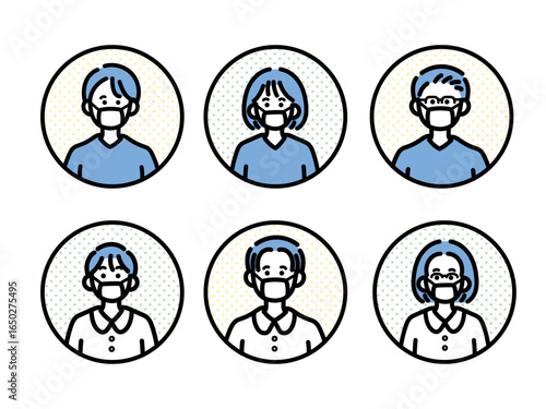 医師と看護師のアイコンイラストセット