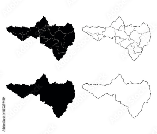 Nakhon Sawan map is a province of Thailand, Graphic vector