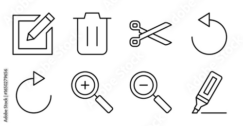 Editing Tools Icon Set for UI