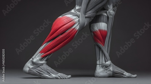 Detailed illustration of the calf muscle group.