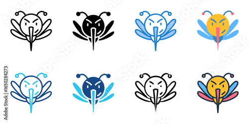 Mosquito icon set multiple style collection 
