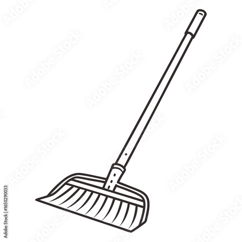 A minimalist style broom for cleaning, isolated on white background