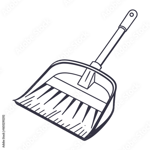 Dustpan isolated on white background is a cleaning tool used for sweeping dirt and collecting trash in the household