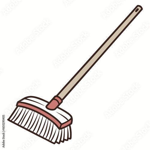 Illustration of a broom for cleaning, isolated on white background