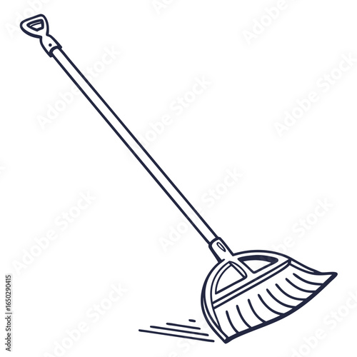 Illustration of a broom for sweeping, isolated on white background, a cleaning tool for maintaining cleanliness