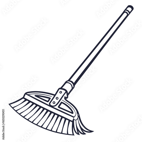 Illustration of a broom isolated on white background, perfect for cleaning and household themes, simple and easy to use