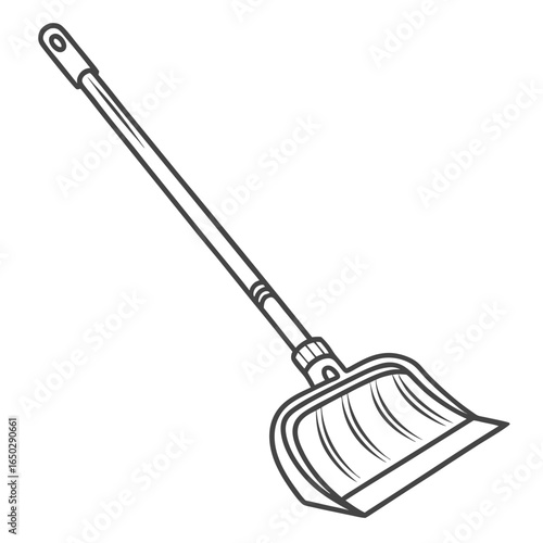 Illustration of a dustpan brush, a cleaning tool for domestic housekeeping isolated on white background