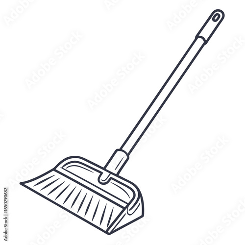 Illustration of a dustpan isolated on white background, a tool for cleaning and maintenance tasks in the house