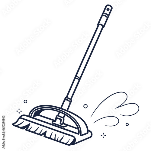 Illustration of a mop with water splash isolated on white background, a cleaning tool for maintaining hygiene in the household