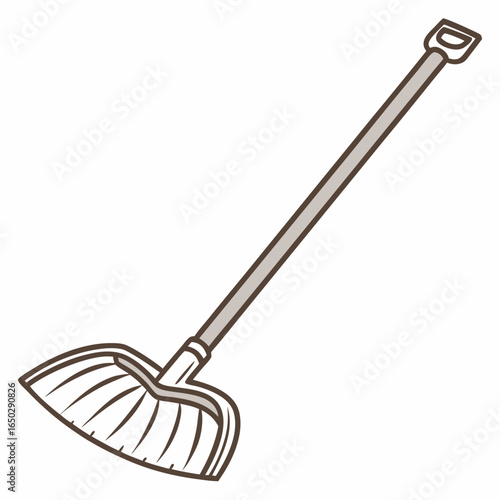 Illustration of a plastic broom isolated on white background, a tool for sweeping and cleaning efficiently