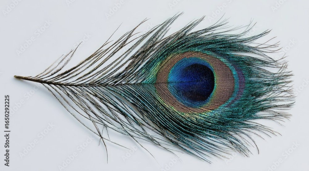 Obraz premium Peacock feather, vibrant colors, eye-catching