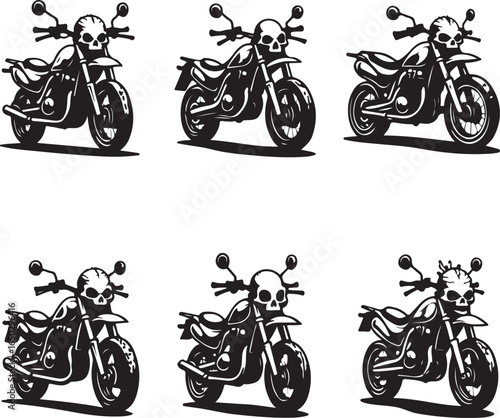 set of motorcycle silhouettes