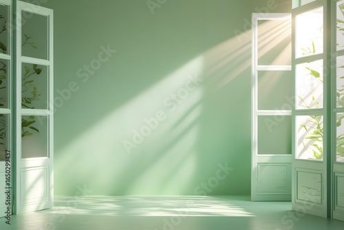 realistic window and tree branch shadow with light blur on transparent background,Summer sunlight and shadow overlay effect