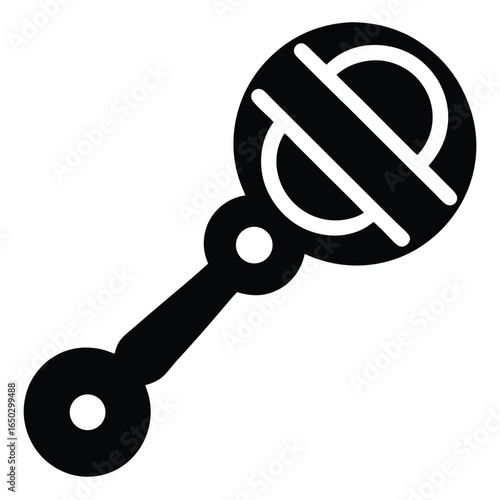 baby shower rattle vector icon