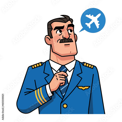 Pilot's dream: A focused pilot, imagining his next flight.