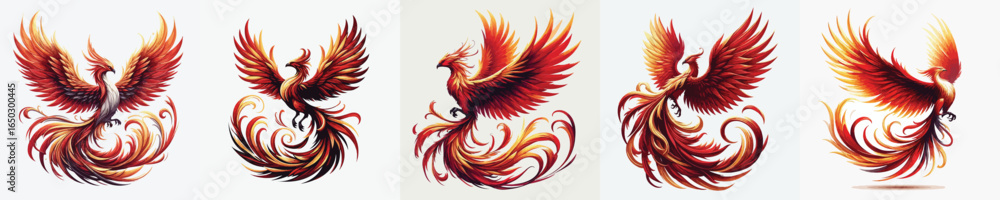 Obraz premium VECTOR IMAGE OF PHOENIX WHITE BACKGROUND