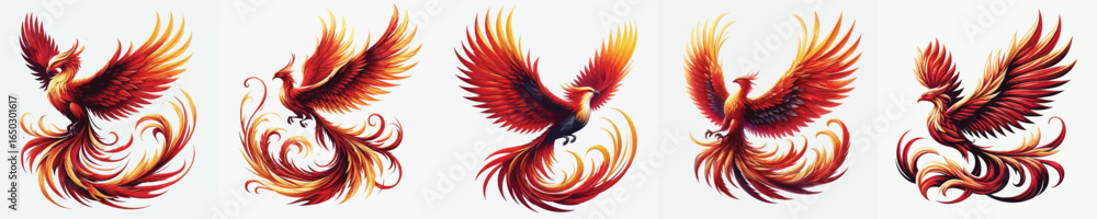 Obraz premium VECTOR IMAGE OF PHOENIX WHITE BACKGROUND