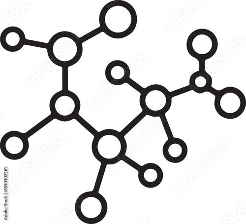 Abstract interconnected molecular structure with nodes and lines representing scientific connection