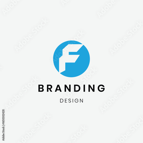 Free Download Flat design geometric letter f logo template - GFXLoad