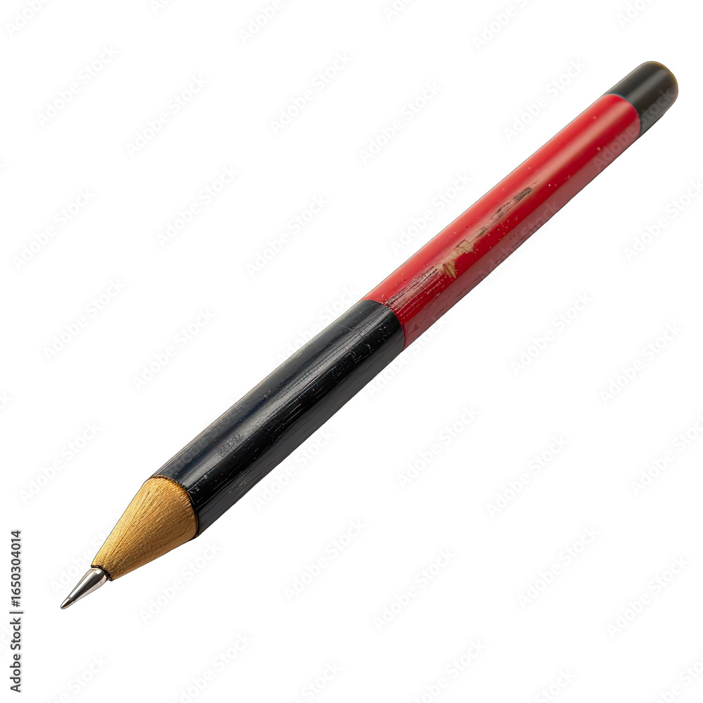 Naklejka premium Red and black pencil, angled view