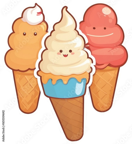 Wallpaper Mural Three colorful ice cream cones Torontodigital.ca