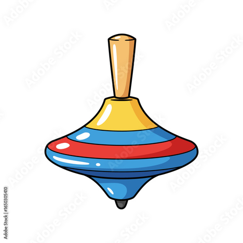 Classic Spinning Top Toy Vector Illustration
