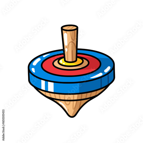 Classic Spinning Top Toy Vector Illustration