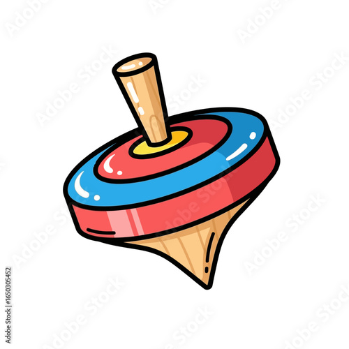 Classic Spinning Top Toy Vector Illustration