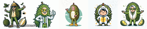 VECTOR MAN WEARING COSTUM DURIAN