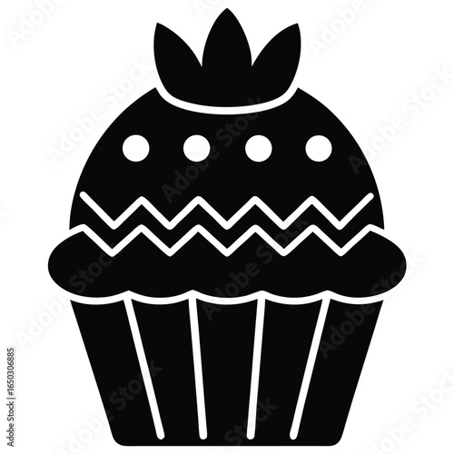 easter cupcake vector icon