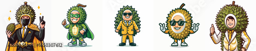 VECTOR MAN WEARING COSTUM DURIAN