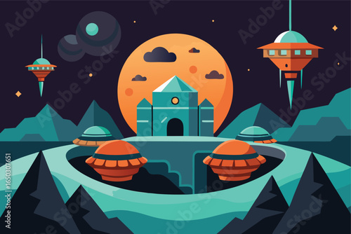Stylized Volcanic Alien Land With Cracked Magma