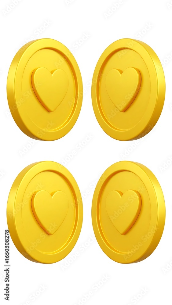 Gold coins with hearts (2) Gold coins with hearts (2)