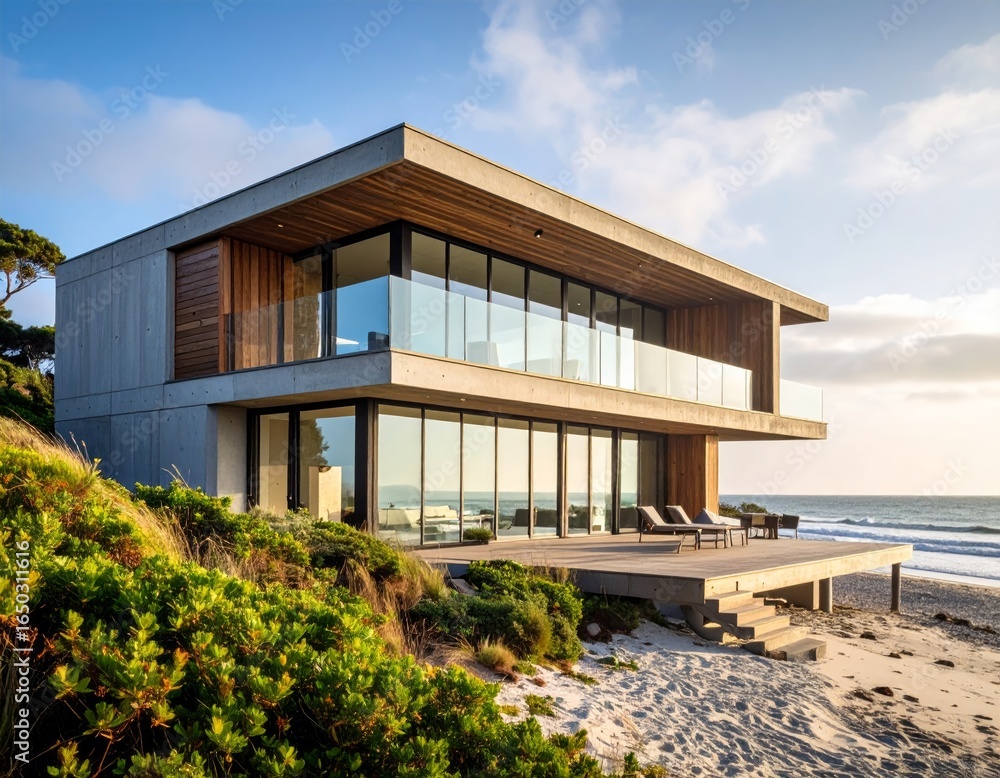 Fototapeta premium Stunning Coastal Modern House Design
