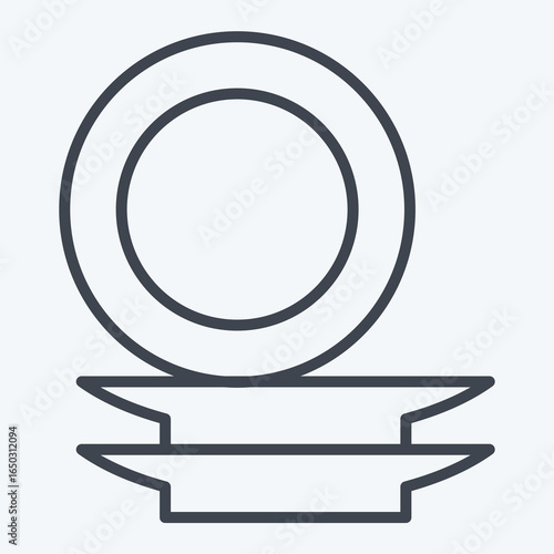Icon Plates. related to Kitchen Utensils symbol. line style. design editable