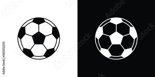 Inverted Soccer Ball Icons Black and White Graphics for Sport or Design Use