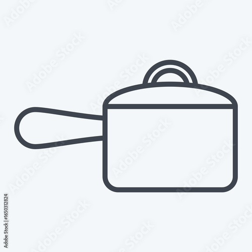 Icon Saucepan. related to Kitchen Utensils symbol. line style. design editable